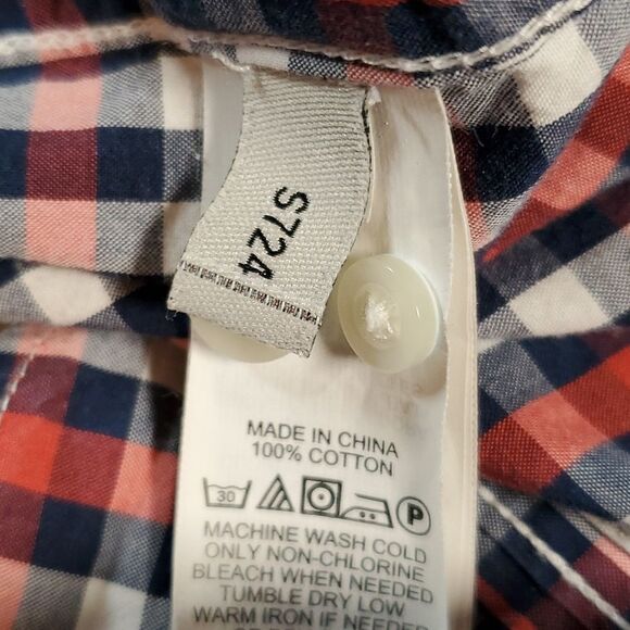 Jack Spade NYC Red Blue White Plaid Long Sleeve Button Down‎ Shirt Mens L - Picture 8 of 8